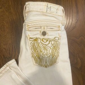 White low rise Versace jeans. Great condition. Size 27 waist.